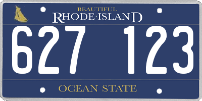 RI license plate 627123