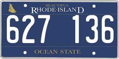 RI license plate 627136