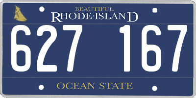 RI license plate 627167