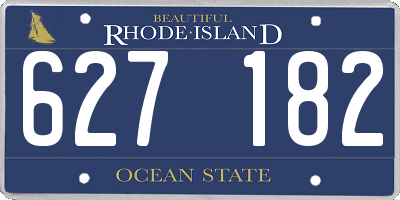 RI license plate 627182