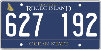 RI license plate 627192