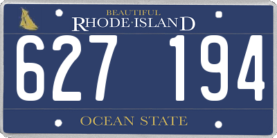 RI license plate 627194