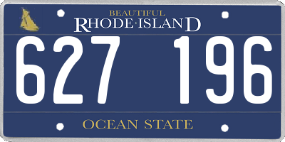 RI license plate 627196