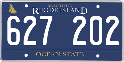 RI license plate 627202