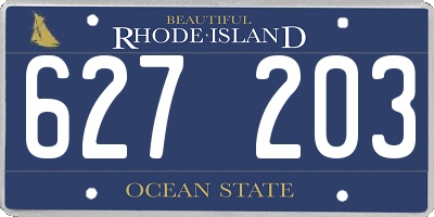 RI license plate 627203