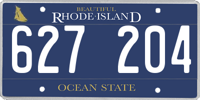 RI license plate 627204
