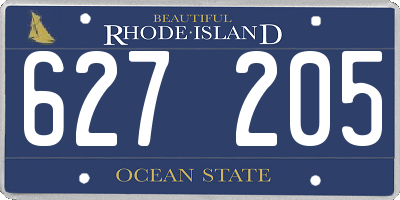 RI license plate 627205