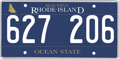 RI license plate 627206