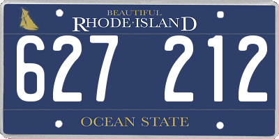 RI license plate 627212
