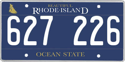 RI license plate 627226