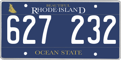 RI license plate 627232