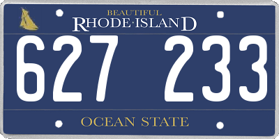RI license plate 627233