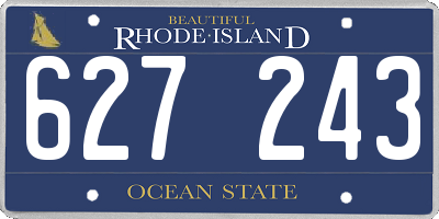 RI license plate 627243