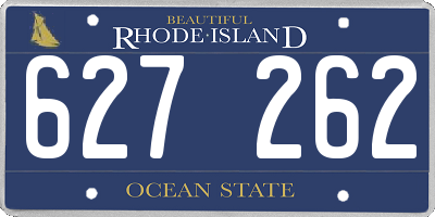 RI license plate 627262