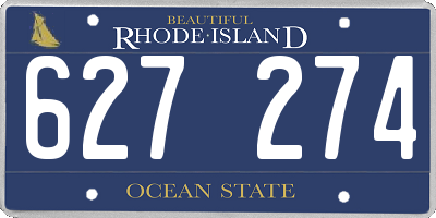 RI license plate 627274
