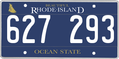 RI license plate 627293