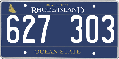 RI license plate 627303