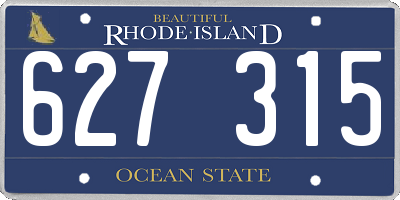 RI license plate 627315