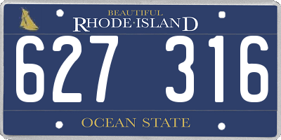 RI license plate 627316
