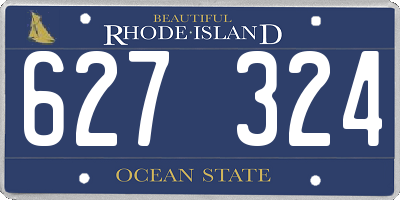 RI license plate 627324