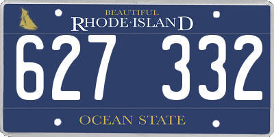 RI license plate 627332