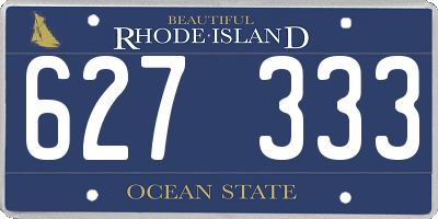 RI license plate 627333