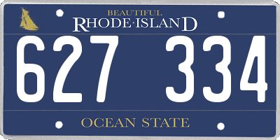 RI license plate 627334