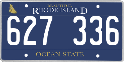 RI license plate 627336