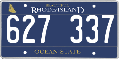 RI license plate 627337