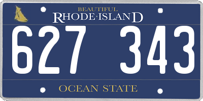RI license plate 627343
