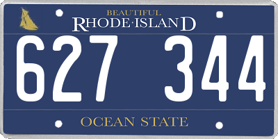 RI license plate 627344