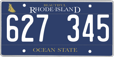 RI license plate 627345