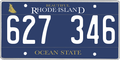 RI license plate 627346