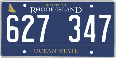 RI license plate 627347