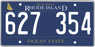 RI license plate 627354