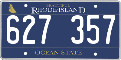 RI license plate 627357
