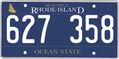RI license plate 627358