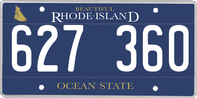 RI license plate 627360