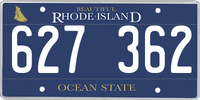 RI license plate 627362