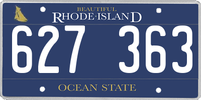 RI license plate 627363