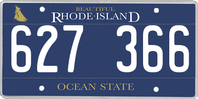 RI license plate 627366