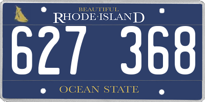 RI license plate 627368