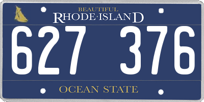 RI license plate 627376