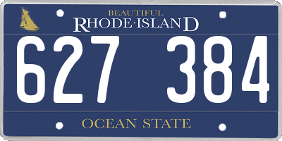 RI license plate 627384