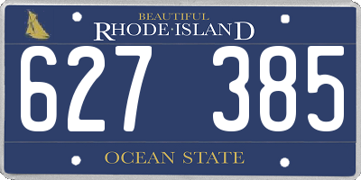 RI license plate 627385
