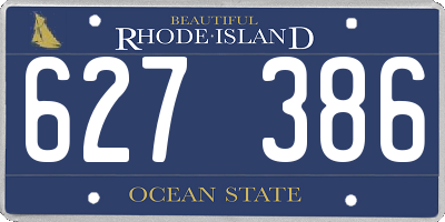 RI license plate 627386