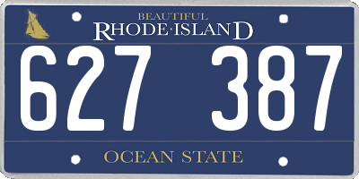 RI license plate 627387