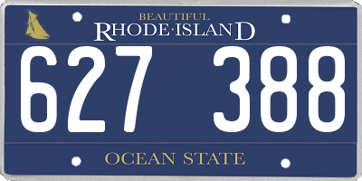 RI license plate 627388