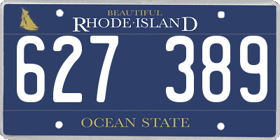 RI license plate 627389