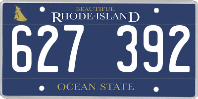RI license plate 627392
